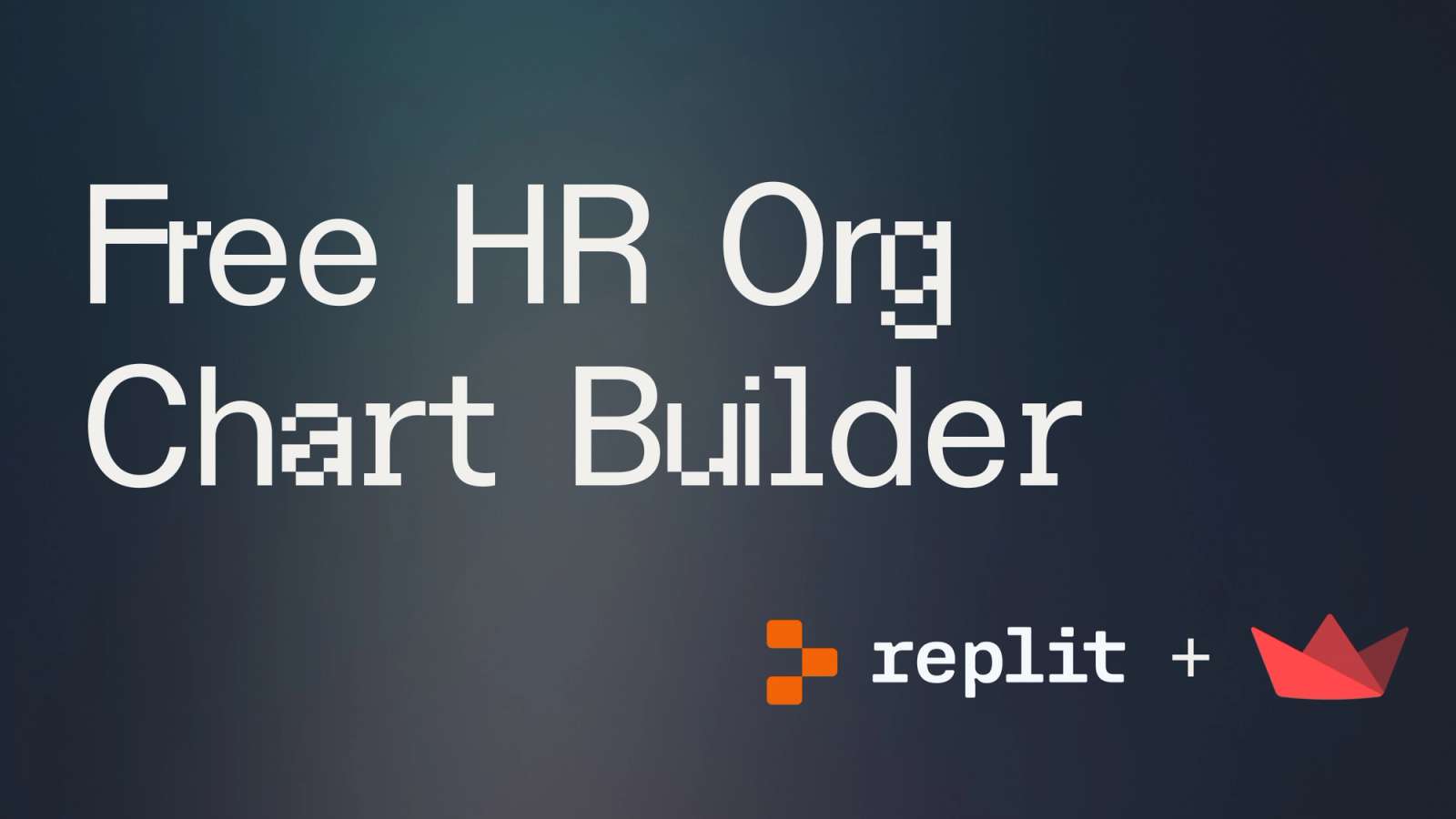 Cover page with title "Free HR Org Chart Builder" with Replit and Streamlit logos