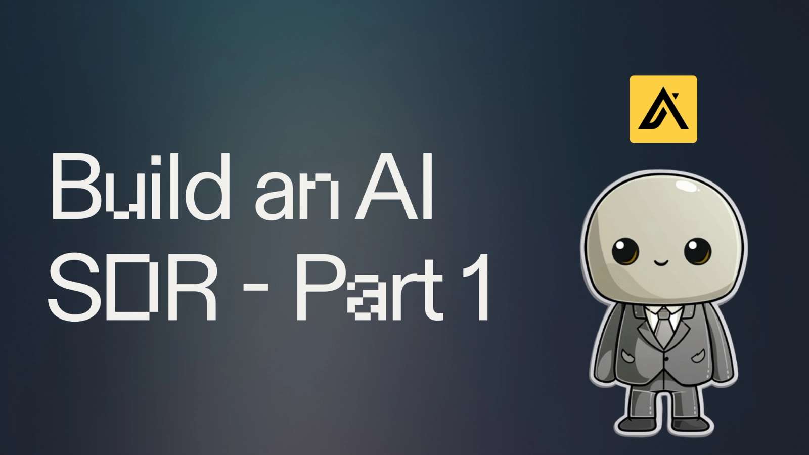 Cover image with title "Build an AI SDR - Part 1" with sales character and Apollo.io logo